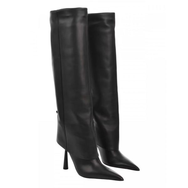 Big Tube Circumference Pointed Toe Women's Stiletto Heel Boots